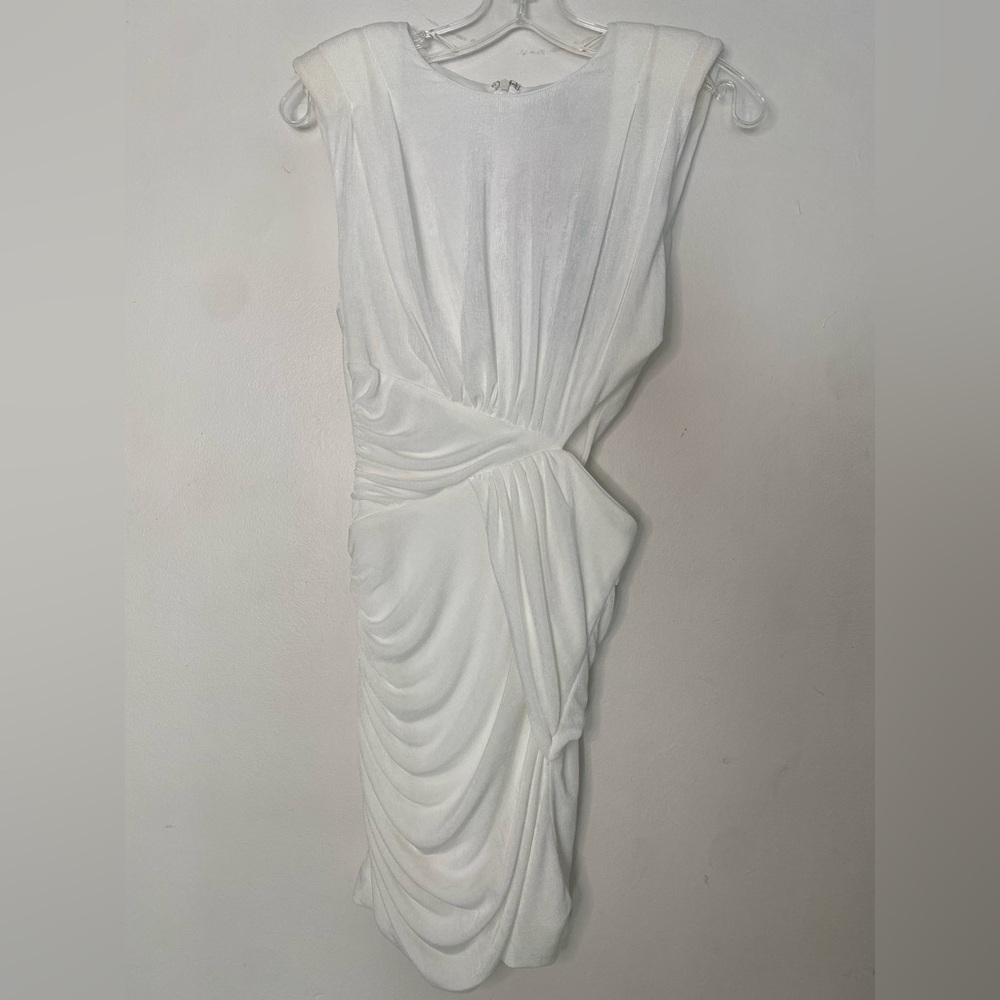 NWT DO+BE Elegant White Draped Dress